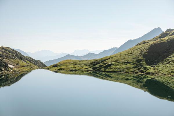 Swiss lake in the mountains